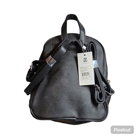 CXL by Christian Lacroix Marley PU Denim Backpack MSRP $98 NEW with Tag Black main image 9